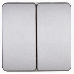 Διακόπτης Διπλός Μπουτόν Σε Ασημί Χρώμα 10A 250V HK02 - Kopp