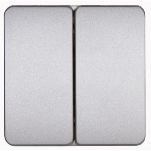 Διακόπτης Διπλός A/R Σε Ασημί Χρώμα 10A 250V HK02 - Kopp