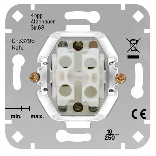 Διακόπτης Διπλός A/R Σε Ασημί Χρώμα 10A 250V HK02 - Kopp