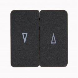 Μπουτόν Διπλός Ρολών Σε Ανθρακί Χρώμα 10A 250V HK02 - Kopp