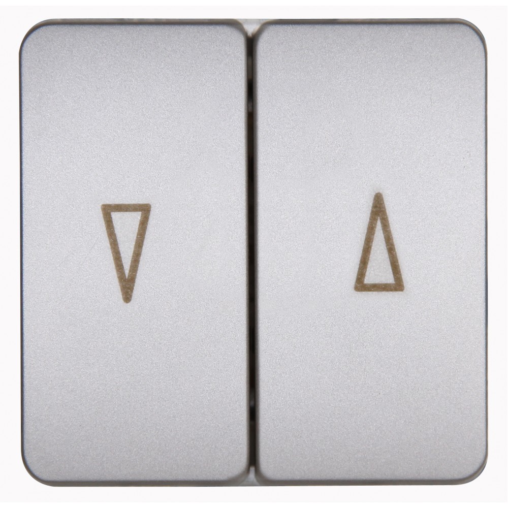 Μπουτόν Διπλός Ρολών Σε Ασημί Χρώμα 10A 250V HK02 - Kopp