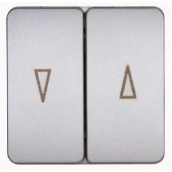 Μπουτόν Διπλός Ρολών Σε Ασημί Χρώμα 10A 250V HK02 - Kopp