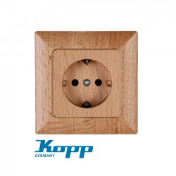 Πρίζα Σούκο Μονή Από Ξύλο Οξιάς 16A 250V HK02 - KOPP