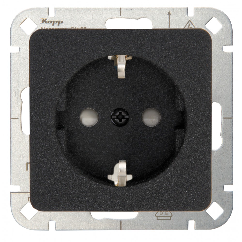 Πρίζα Σούκο Προστασίας Μονή Σε Ανθρακί Χρώμα 16A 250V HK02 - Kopp