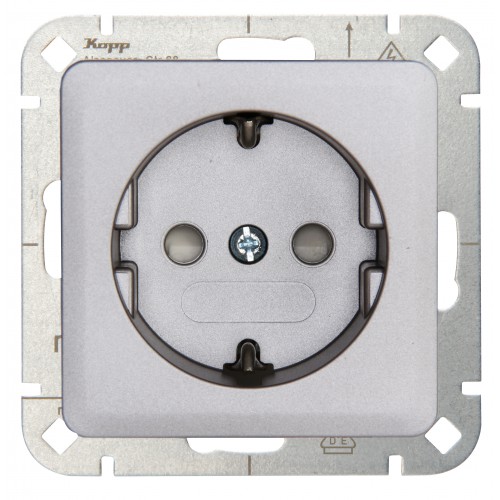 Πρίζα Σούκο Προστασίας Μονή Σε Ασημί Χρώμα 16A 250V HK02 - Kopp