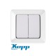 Διακόπτης Διπλός Μπουτόν Σε Δρυς Χρώμα 10A 250V HK02 - Kopp