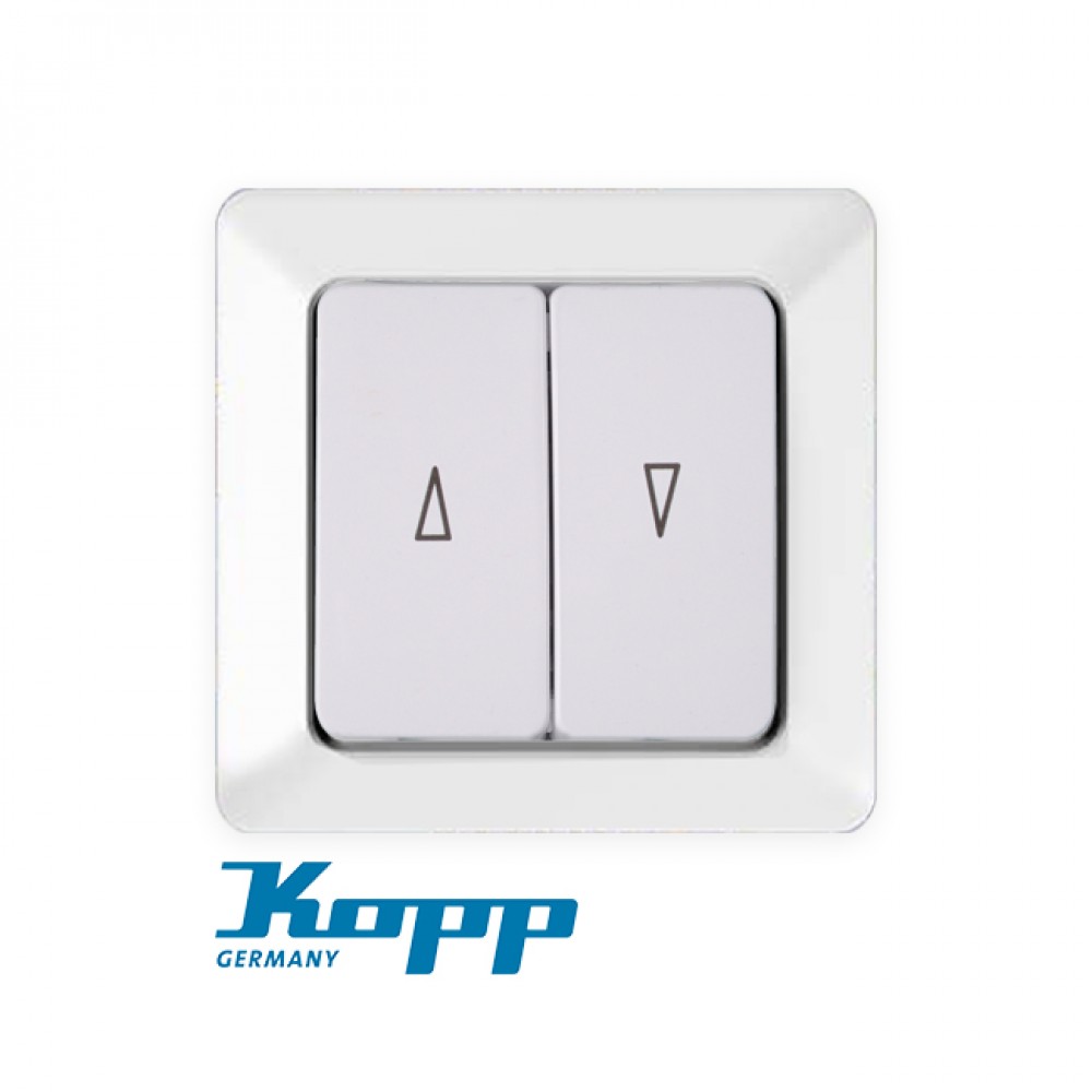 Μπουτόν Διπλός Ρολών Σε Ασημί Χρώμα 10A 250V HK02 - Kopp