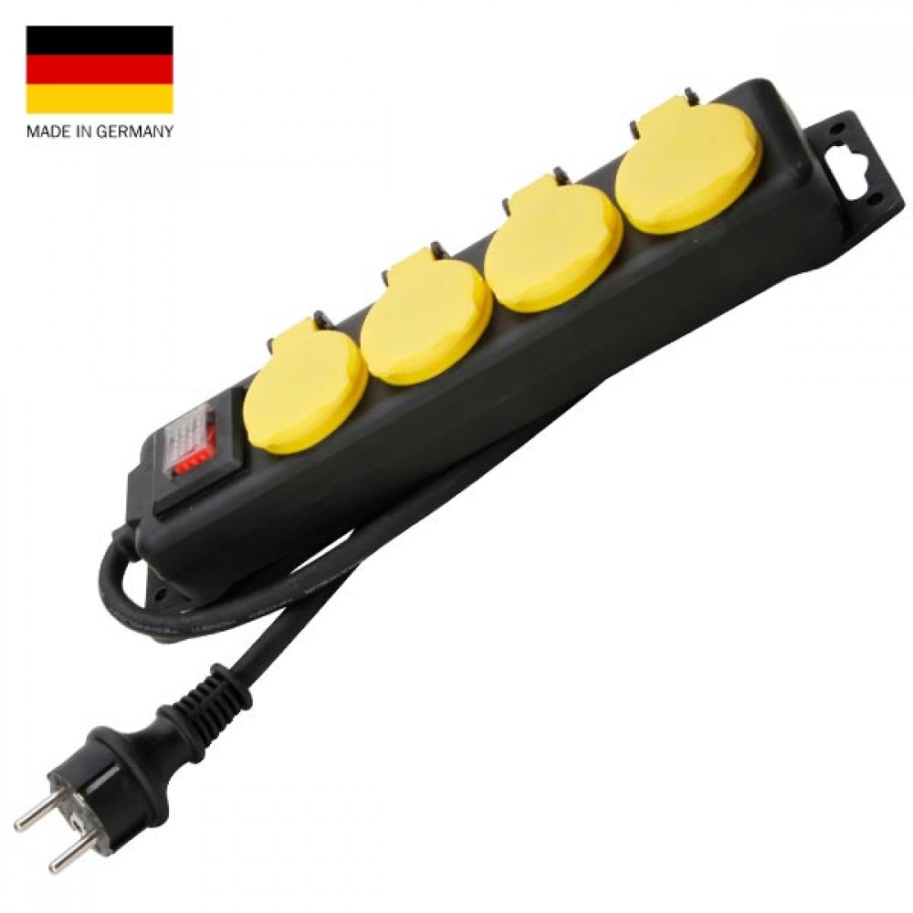 Πολύπριζο 4 Θέσεων Με Καλώδιο Και Διακόπτη  ΣΤΕΓΑΝΟ IP44 16A - Kopp