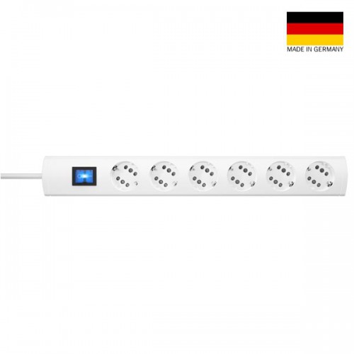 Πολύπριζο Πολλαπλών Θέσεων Εξαπλό Λευκό Με Διακόπτη DUOversal PLUS - Kopp