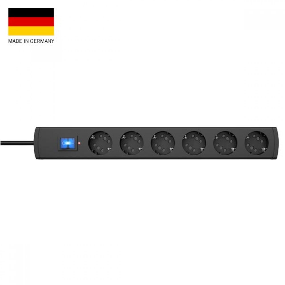 Πολύπριζο Ασφαλείας Πολλαπλών Θέσεων Εξαπλό Ανθρακί Με Διακόπτη DUOversal PLUS - Kopp