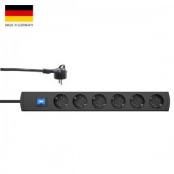 Πολύπριζο Πολλαπλών Θέσεων Εξαπλό Ανθρακί Με Διακόπτη Με Φις Πλακέ DUOversal PLUS - Kopp