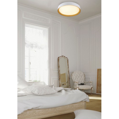 LED Πλαφονιέρα Αλουμινίου Με Ξύλο Σε Χρώμα Λευκό - Ξύλου - 72W 5760lm Bong LUCIDO