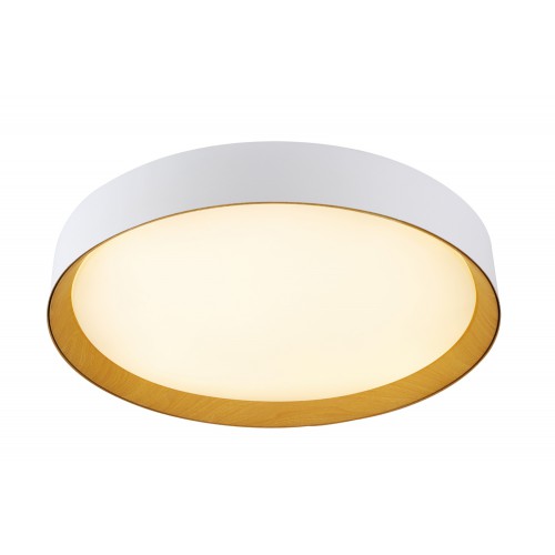 LED Πλαφονιέρα Αλουμινίου Με Ξύλο Σε Χρώμα Λευκό - Ξύλου - 72W 5760lm Bong LUCIDO