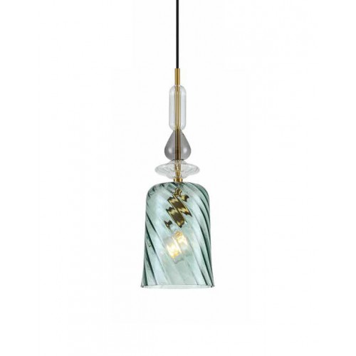 Κρεμαστό Φωτιστικό Μονόφωτο Από Γυαλί Πράσινο 1xE27 Cha Cha - GR LUCIDO