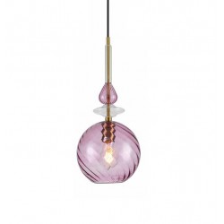 Κρεμαστό Φωτιστικό Μονόφωτο Από Γυαλί Μωβ 1xE27 Cha Cha - PL LUCIDO