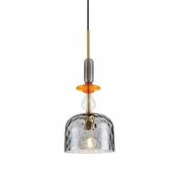 Κρεμαστό Φωτιστικό Μονόφωτο Από Γυαλί Smoked 1xE27 Cha Cha - SG LUCIDO