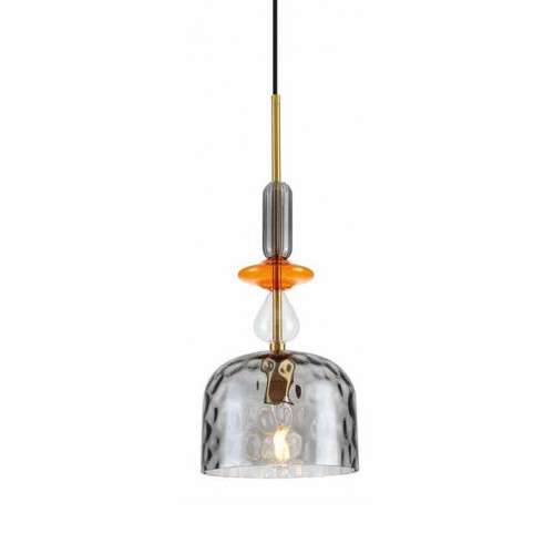 Κρεμαστό Φωτιστικό Μονόφωτο Από Γυαλί Smoked 1xE27 Cha Cha - SG LUCIDO