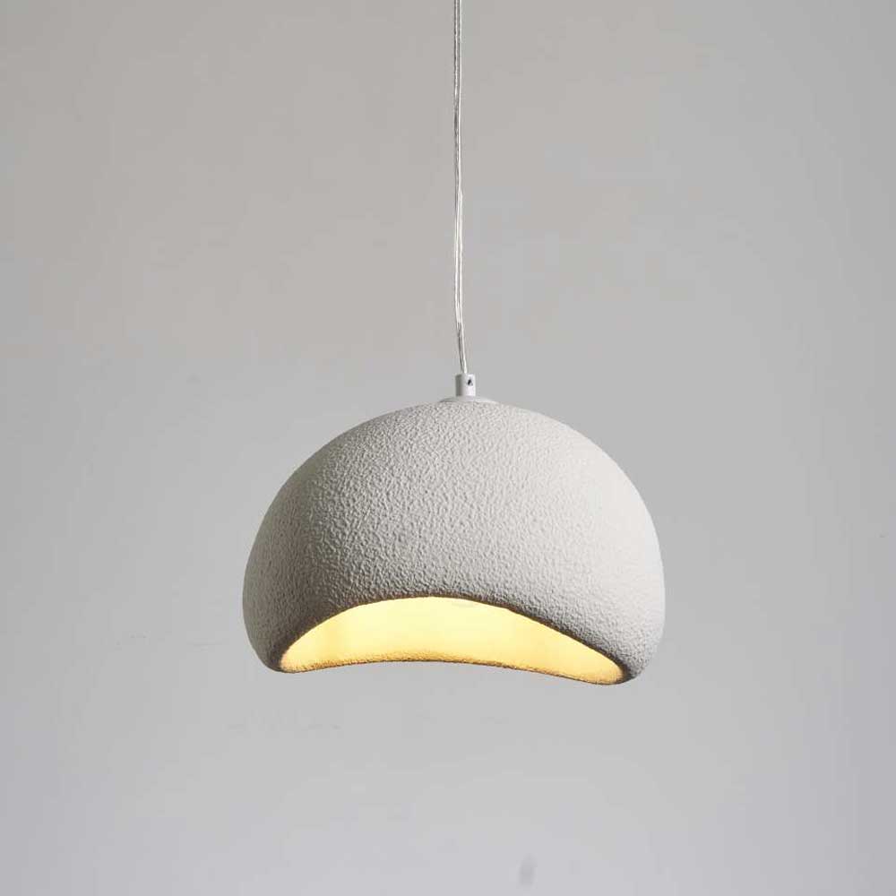 Κρεμαστό Μονόφωτο Λευκό Από Πολυστερίνη D30cm 1xE27 Φιλοσοφίας Wabi-Sabi