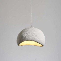 Κρεμαστό Μονόφωτο Λευκό Από Πολυστερίνη D30cm 1xE27 Φιλοσοφίας Wabi-Sabi