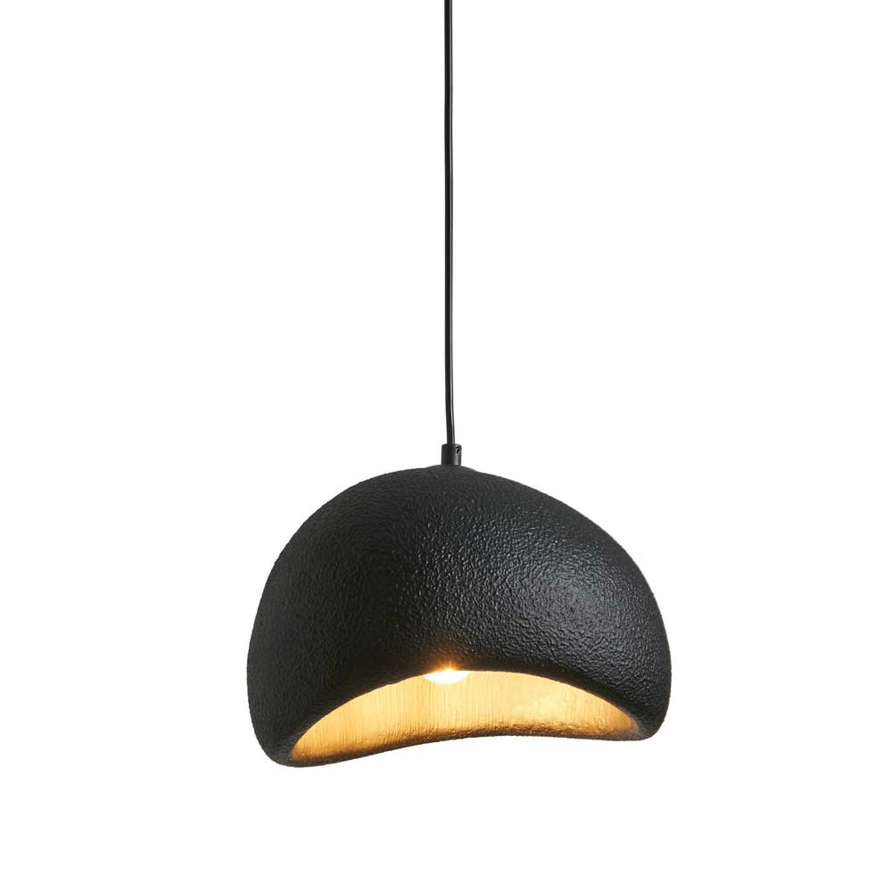 Κρεμαστό Μονόφωτο Μαύρο Από Πολυστερίνη D30cm 1xE27 Φιλοσοφίας Wabi-Sabi