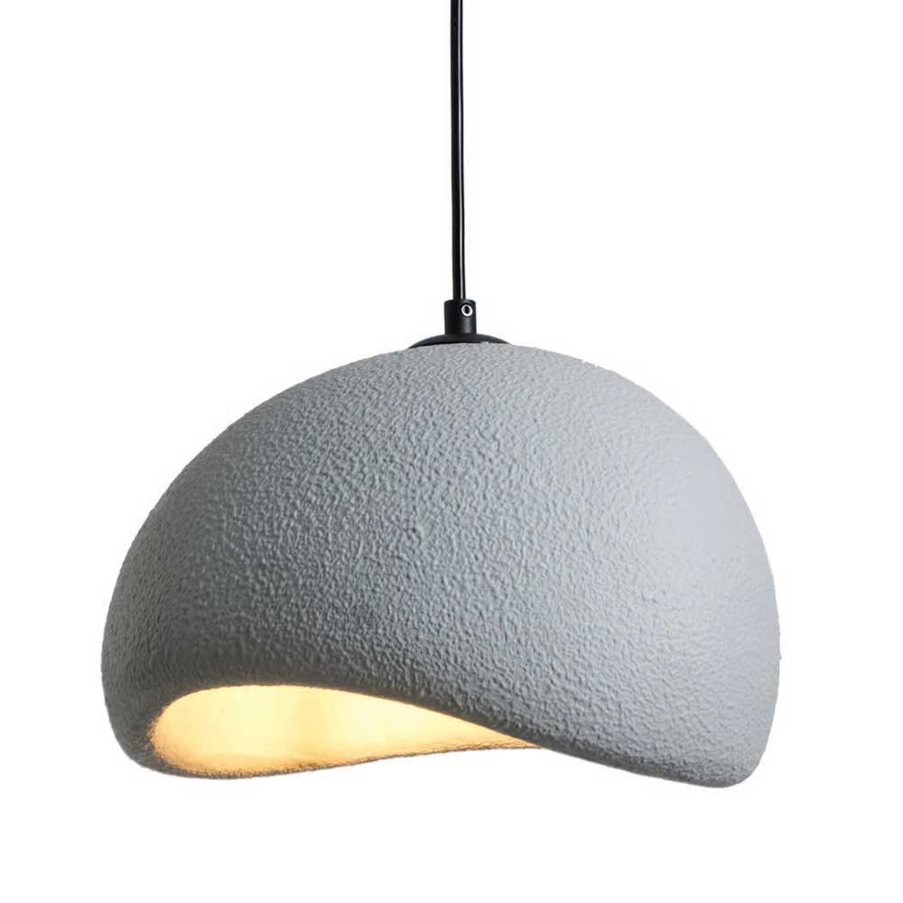 Κρεμαστό Μονόφωτο Γκρι Από Πολυστερίνη D30cm 1xE27 Φιλοσοφίας Wabi-Sabi