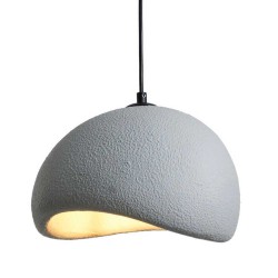 Κρεμαστό Μονόφωτο Γκρι Από Πολυστερίνη D30cm 1xE27 Φιλοσοφίας Wabi-Sabi