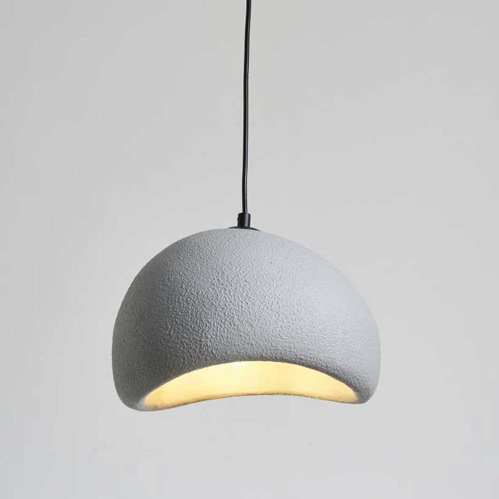 Κρεμαστό Μονόφωτο Γκρι Από Πολυστερίνη D30cm 1xE27 Φιλοσοφίας Wabi-Sabi