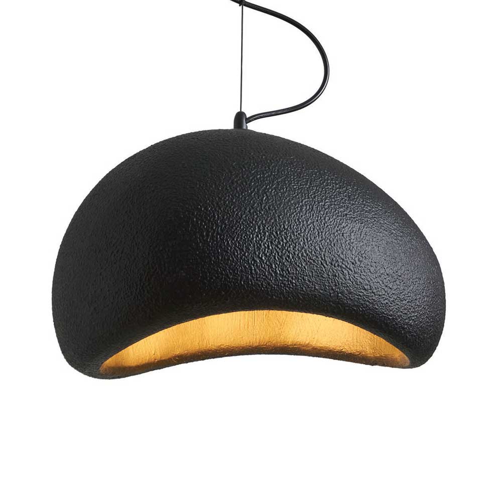 Κρεμαστό Μονόφωτο Μαύρο Από Πολυστερίνη D40cm 1xE27 Φιλοσοφίας Wabi-Sabi