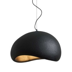 Κρεμαστό Μονόφωτο Μαύρο Από Πολυστερίνη D60cm 1xE27 Φιλοσοφίας Wabi-Sabi