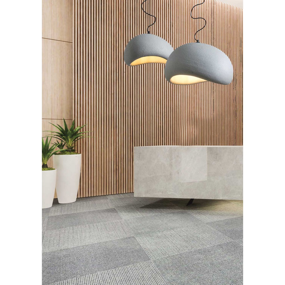 Κρεμαστό Μονόφωτο Γκρι Από Πολυστερίνη D60cm 1xE27 Φιλοσοφίας Wabi-Sabi