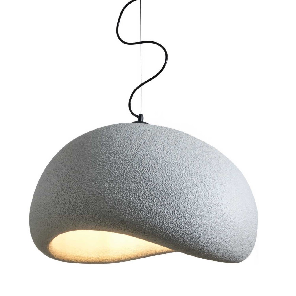 Κρεμαστό Μονόφωτο Γκρι Από Πολυστερίνη D60cm 1xE27 Φιλοσοφίας Wabi-Sabi