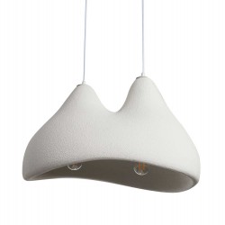 Κρεμαστό Δίφωτο Φωτιστικό Λευκό Από Πολυστερίνη D60cm 2xE27 Φιλοσοφίας Wabi-Sabi