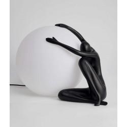 Φωτιστικό Επιτραπέζιο Μαύρο Ματ Και Οπάλ 1xE27 Hugy - LUCIDO