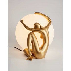 Φωτιστικό Επιτραπέζιο Χρυσό Ματ Και Οπάλ 1xE27 Hugy - LUCIDO