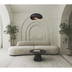 Κρεμαστό Μονόφωτο Μαύρο Από Πολυστερίνη D60cm  1xE27 Φιλοσοφίας Wabi-Sabi