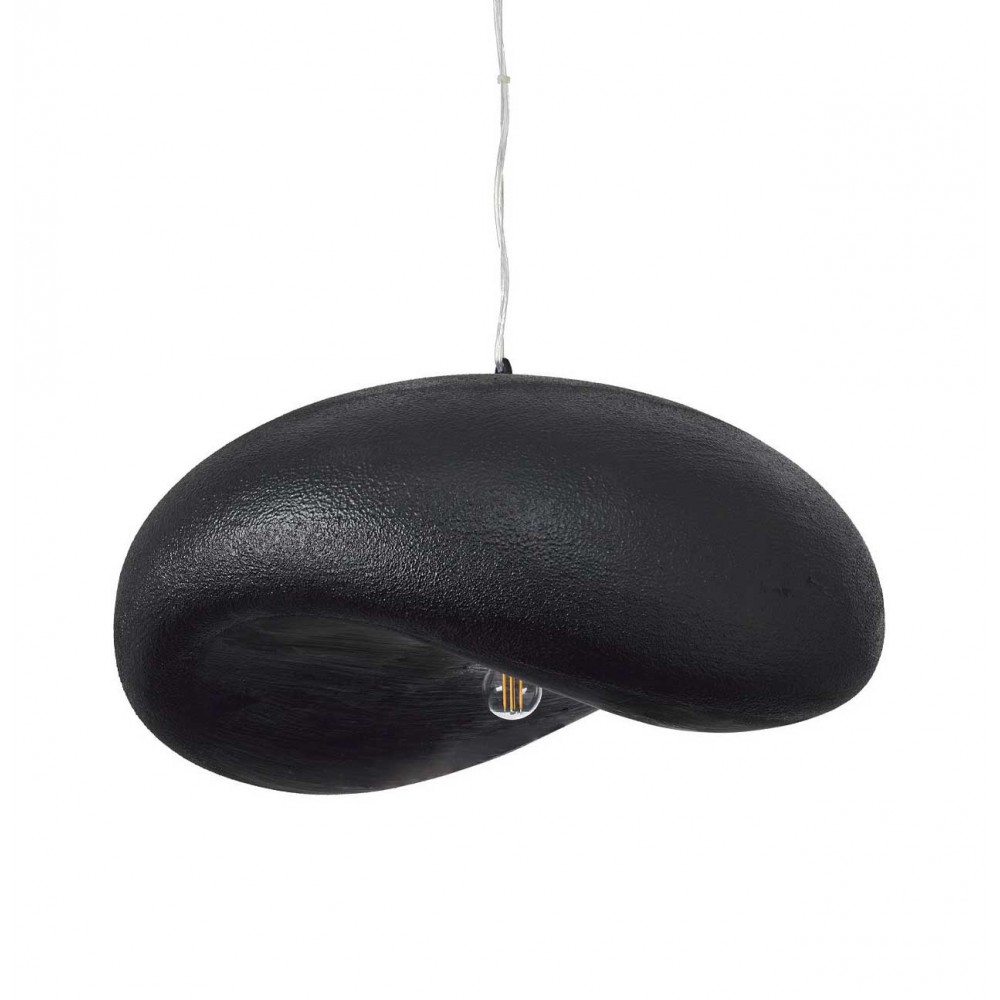 Κρεμαστό Μονόφωτο Μαύρο Από Πολυστερίνη D60cm  1xE27 Φιλοσοφίας Wabi-Sabi