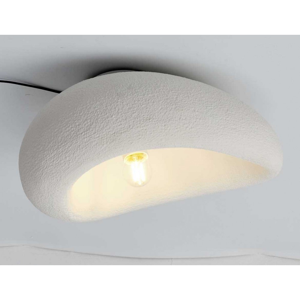 Πλαφονιέρα Οροφής Λευκή Από Πολυστερίνη D40cm 1xE27 Φιλοσοφίας Wabi-Sabi