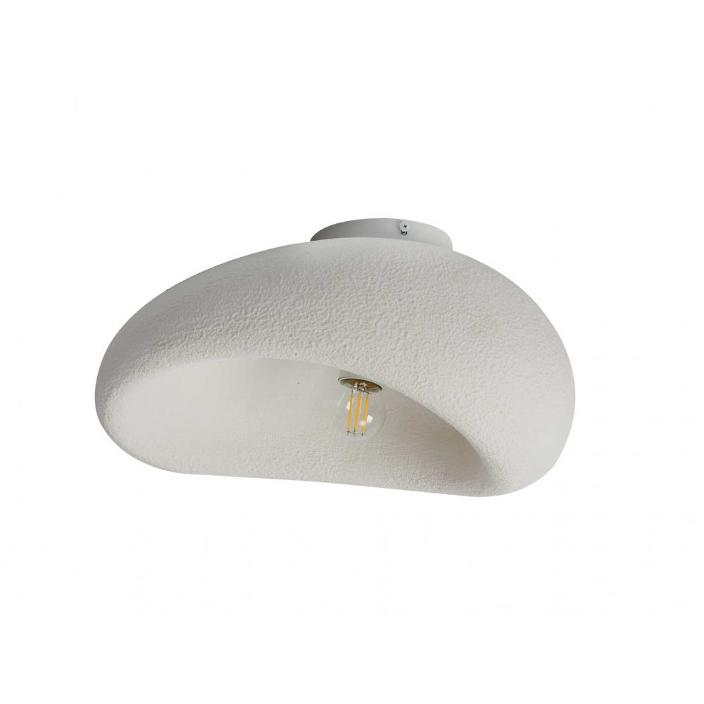 Πλαφονιέρα Οροφής Λευκή Από Πολυστερίνη D40cm 1xE27 Φιλοσοφίας Wabi-Sabi