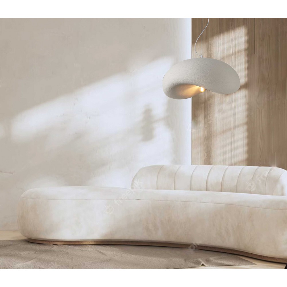 Κρεμαστό Μονόφωτο Λευκό Από Πολυστερίνη 60cm Wavy 1xE27 Φιλοσοφίας Wabi-Sabi