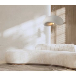 Κρεμαστό Μονόφωτο Λευκό Από Πολυστερίνη 60cm Wavy 1xE27 Φιλοσοφίας Wabi-Sabi