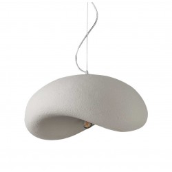 Κρεμαστό Μονόφωτο Λευκό Από Πολυστερίνη 60cm Wavy 1xE27 Φιλοσοφίας Wabi-Sabi