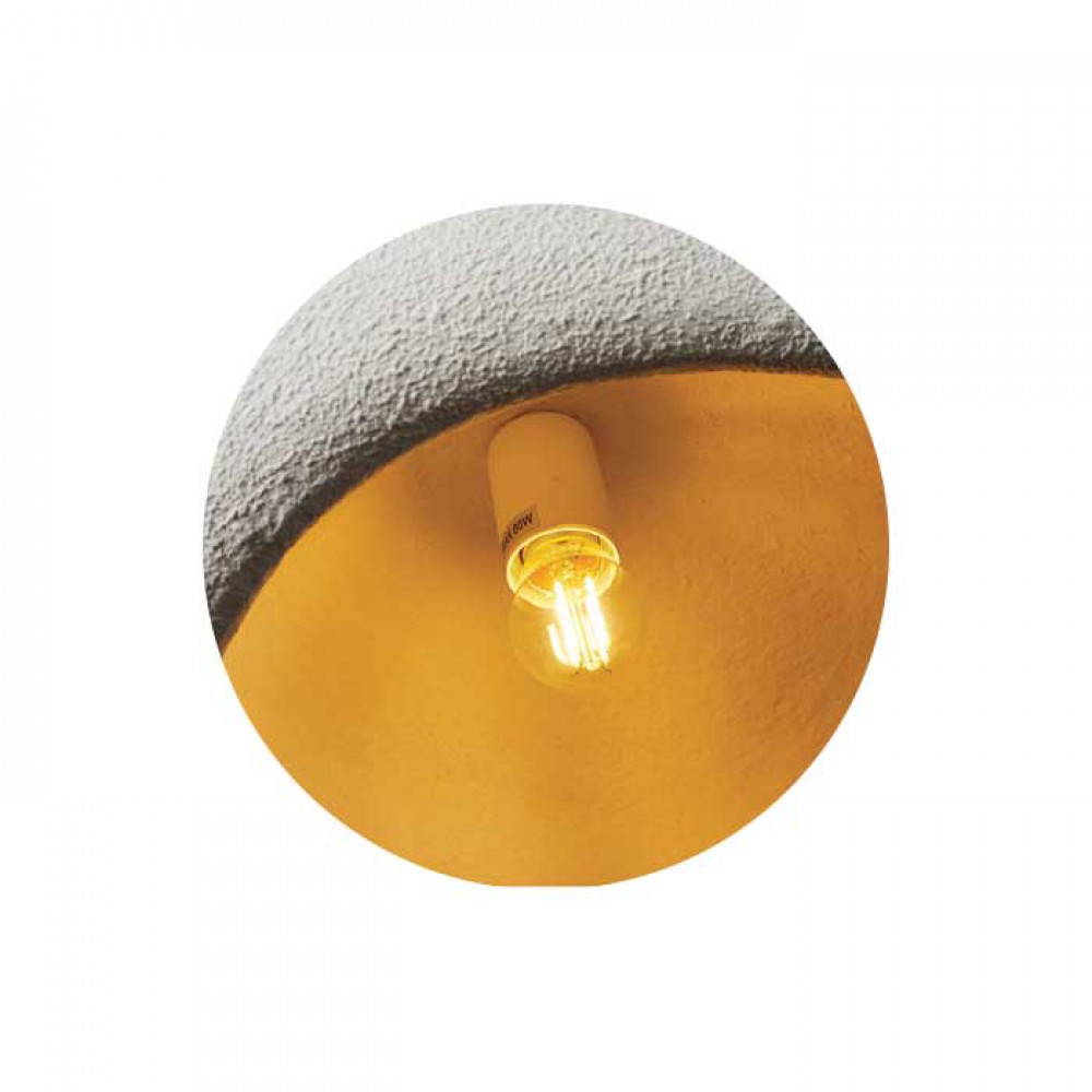 Κρεμαστό Μονόφωτο Λευκό Από Πολυστερίνη 60cm 1xE27 Φιλοσοφίας Wabi-Sabi