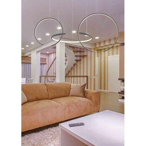 Led Κρεμαστό Φωτιστικό Μεταλλικό Μαύρο 100W Dimmable Cartier LUCIDO