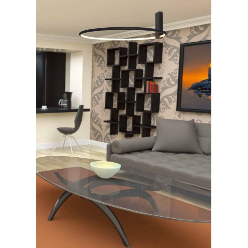 Led Φωτιστικό Οροφής Αλουμινίου Μαύρο D60cm 48W Dart-M LUCIDO