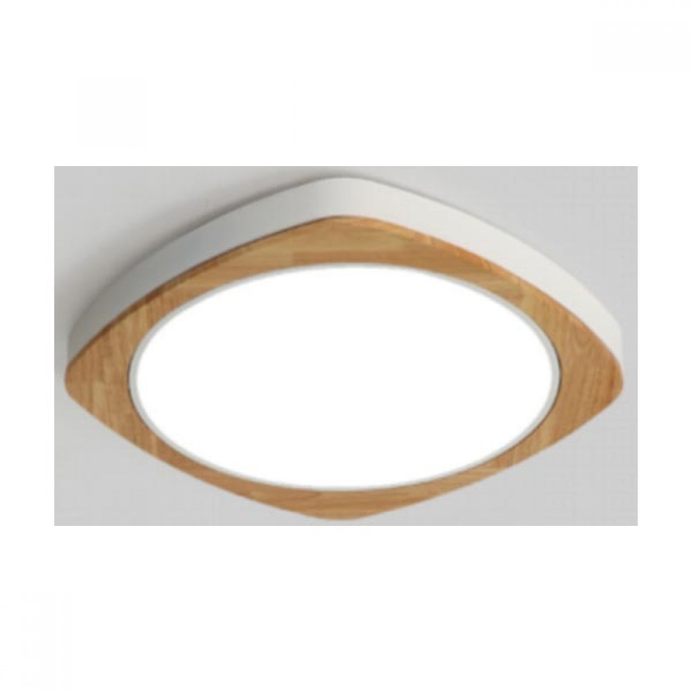 LED Πλαφονιέρα Αλουμινίου Με Ξύλο Τετράγωνη - 30W 2100lm Eswood - LUCIDO