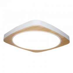 LED Πλαφονιέρα Αλουμινίου Με Ξύλο Τετράγωνη - 30W 2100lm Eswood - LUCIDO