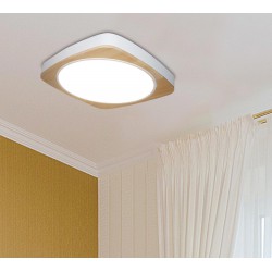 LED Πλαφονιέρα Αλουμινίου Με Ξύλο Τετράγωνη - 30W 2100lm Eswood - LUCIDO