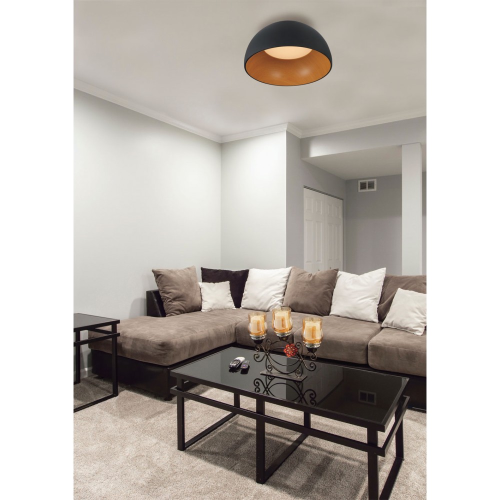 LED Πλαφονιέρα Αλουμινίου Με Ξύλο Λευκό - 60W 4800lm Gong LUCIDO