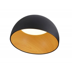 LED Πλαφονιέρα Αλουμινίου Με Ξύλο Μαύρο - 40W 3200lm Gong-B LUCIDO