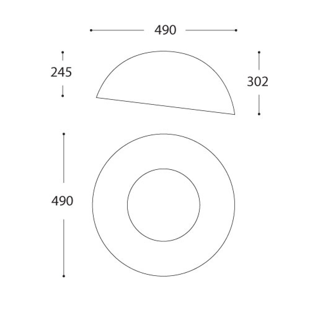LED Πλαφονιέρα Αλουμινίου Με Ξύλο Μαύρο - 40W 3200lm Gong-B LUCIDO